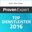 ProvenExpert - Top Dienstleister 2016 Dj buchen